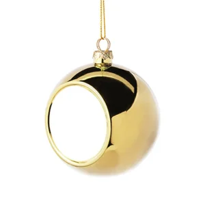 Glob sublimabil auriu pentru brad, Ø 8 cm – personalizabil cu poză sau text